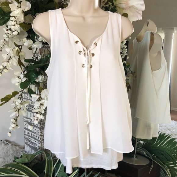 BCX Lace-up Layered Tank Top - Picture 1 of 3